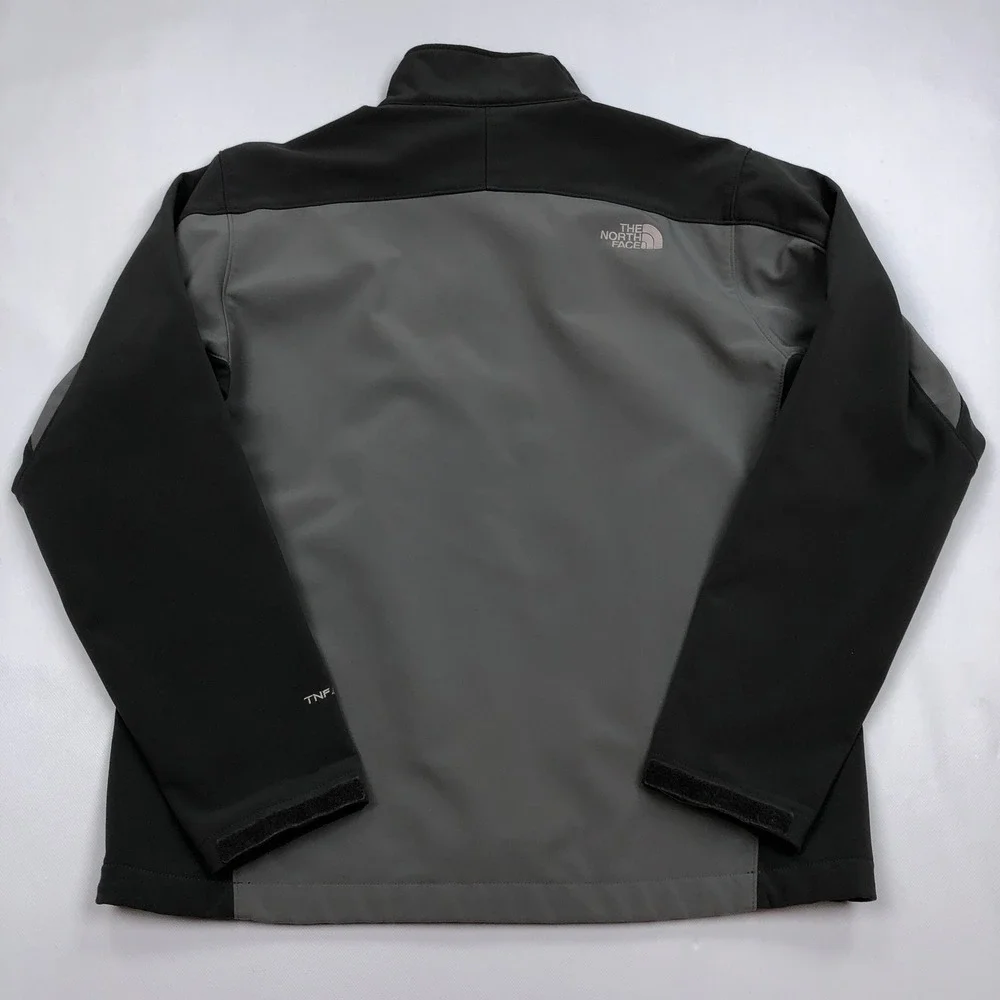 The North Face Apex Bionic Softshell Jacket Mens Large Grey Black Full Zip